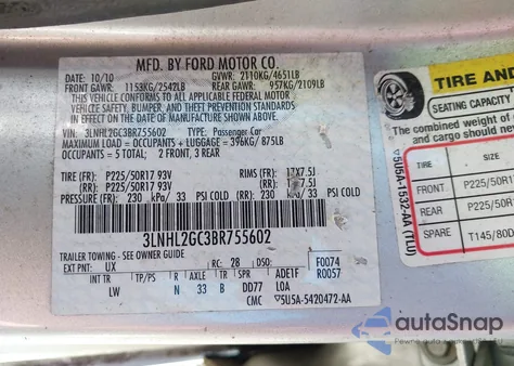 2011 Lincoln Mkz from USA, damaged, VIN 3LNHL2GC3BR755602